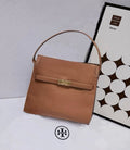 Tory Burch Lee Radziwill Pebbled Leather Shoulder Bag (Tan)