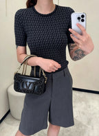 Valentino Garavani Locò Crystal-Embellished Leather Shoulder Bag (Black)