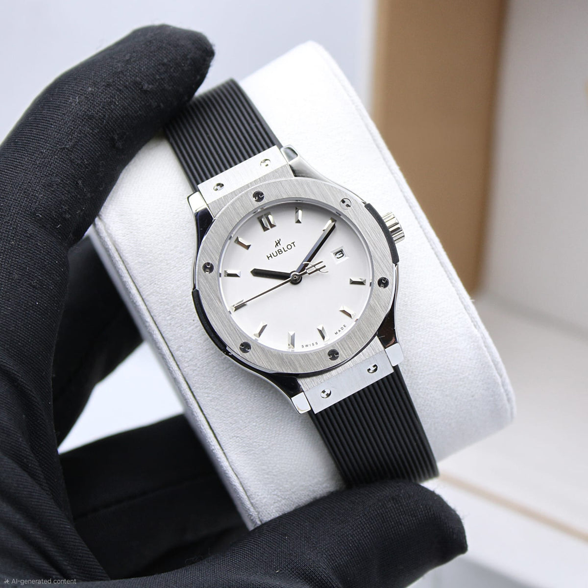 Hublot Classic Fusion Titanium 30mm (White /Black Rubber / Steel)