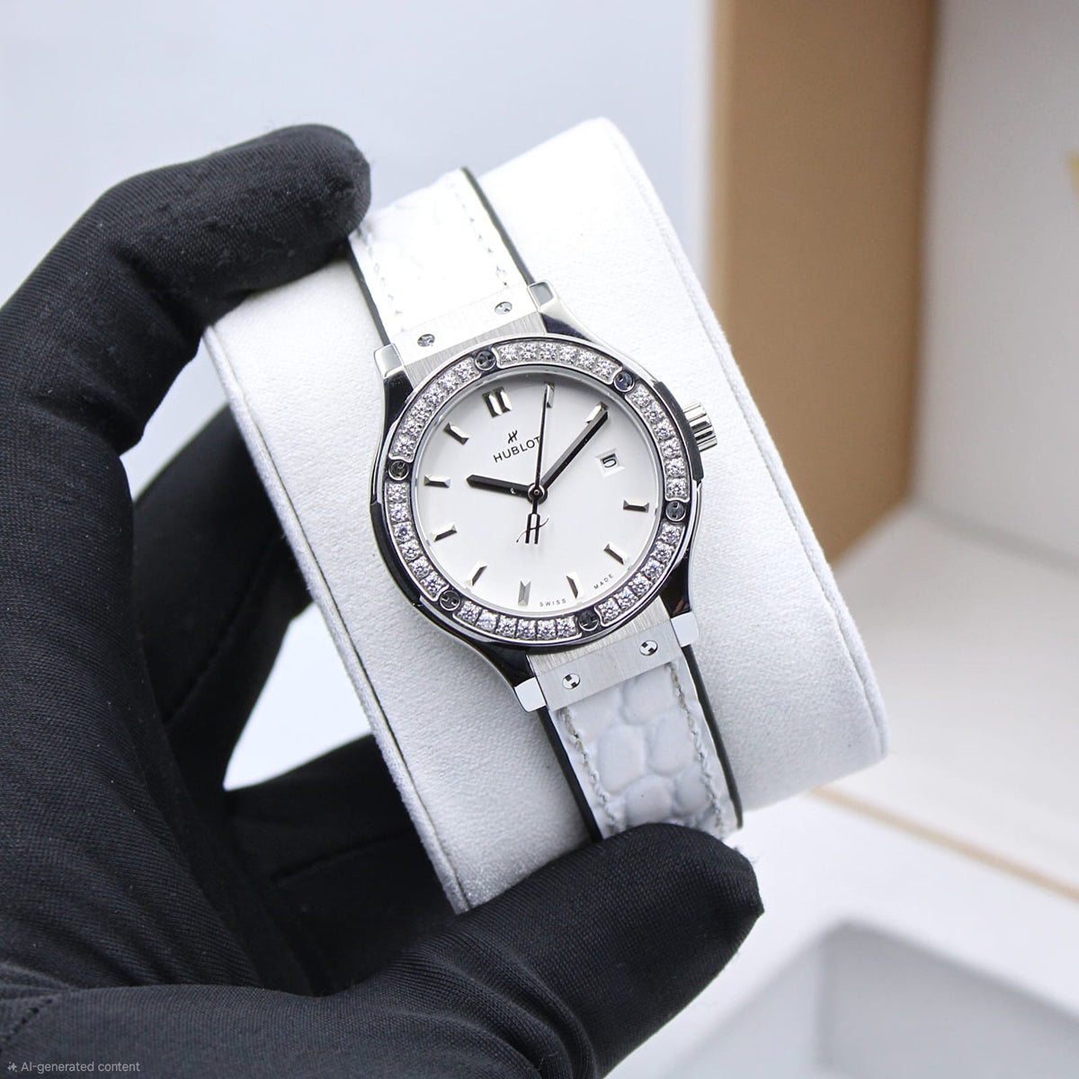 Hublot Classic Fusion Titanium Diamonds 30mm (White / Steel)