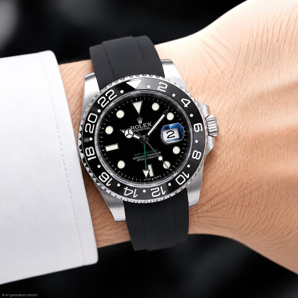 Rolex GMT-Master II Black Bezel (Steel / Black Rubber)