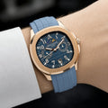 Patek Philippe Aquanaut Annual Calendar (Light Blue / Rose Gold)