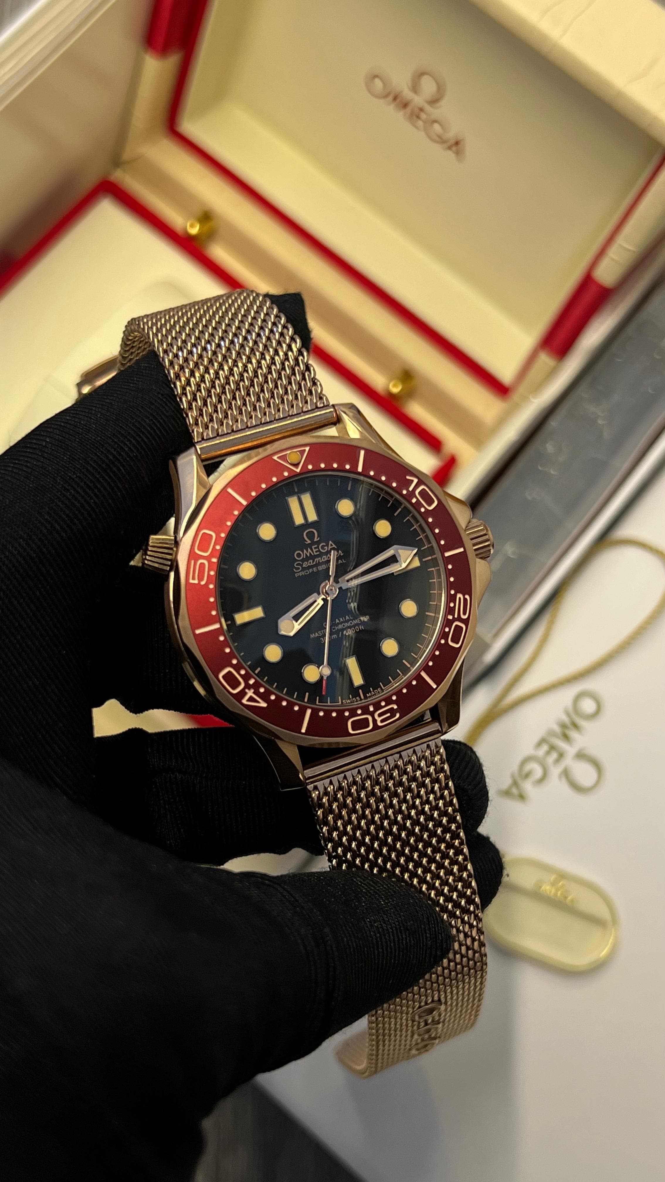 Omega Seamaster Diver 300M Co-Axial Master Chronometer (Burgundy / Gold)