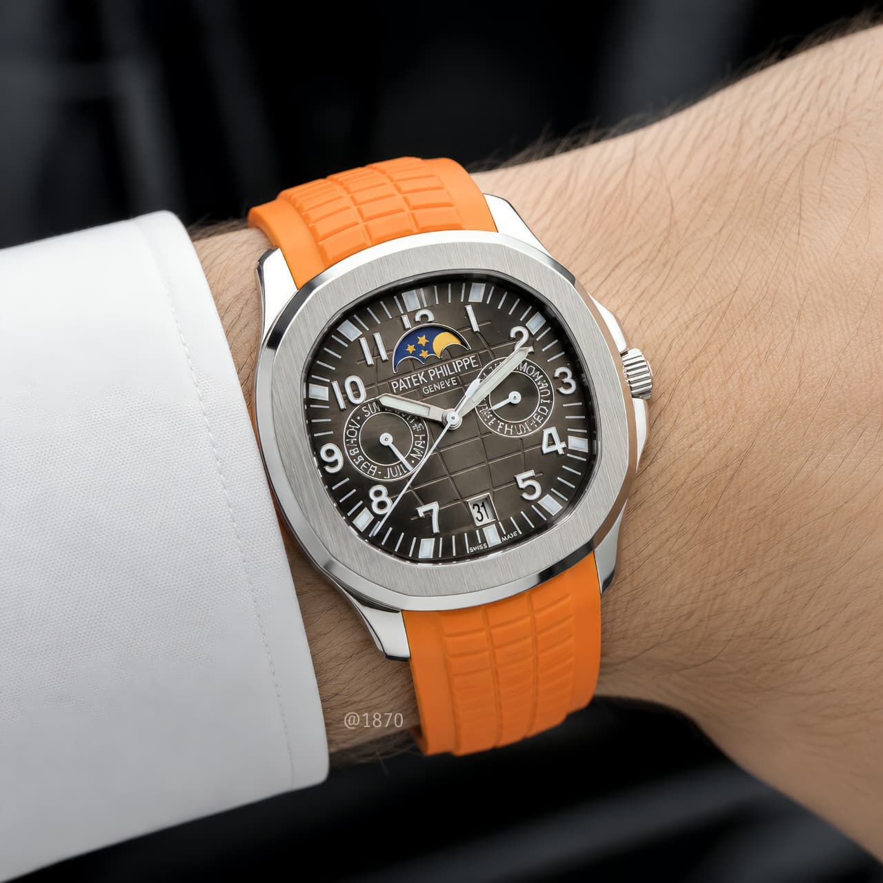 Patek Philippe Aquanaut Annual Calendar (Grey / Orange / Steel)