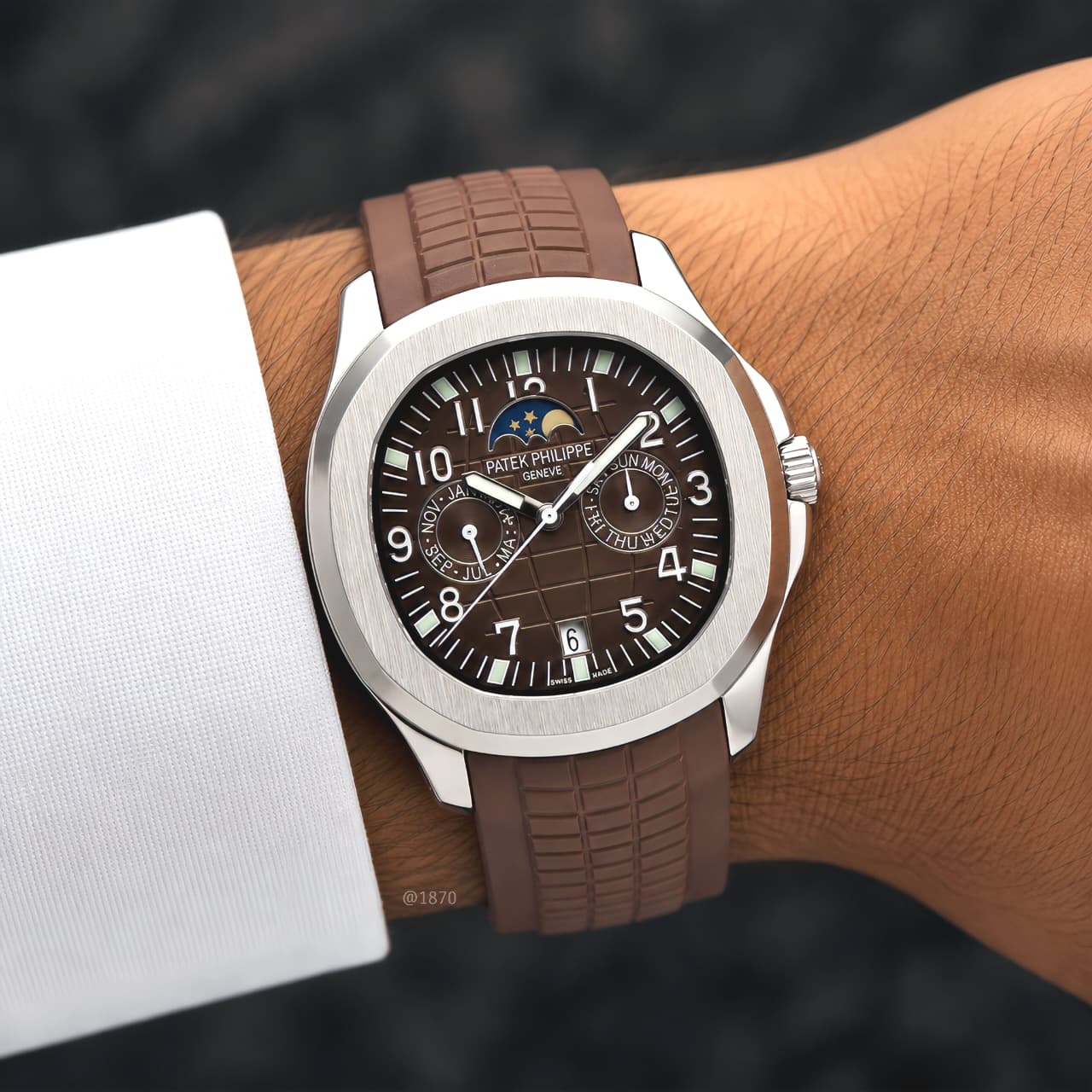 Patek Philippe Aquanaut Annual Calendar (Brown / Steel)