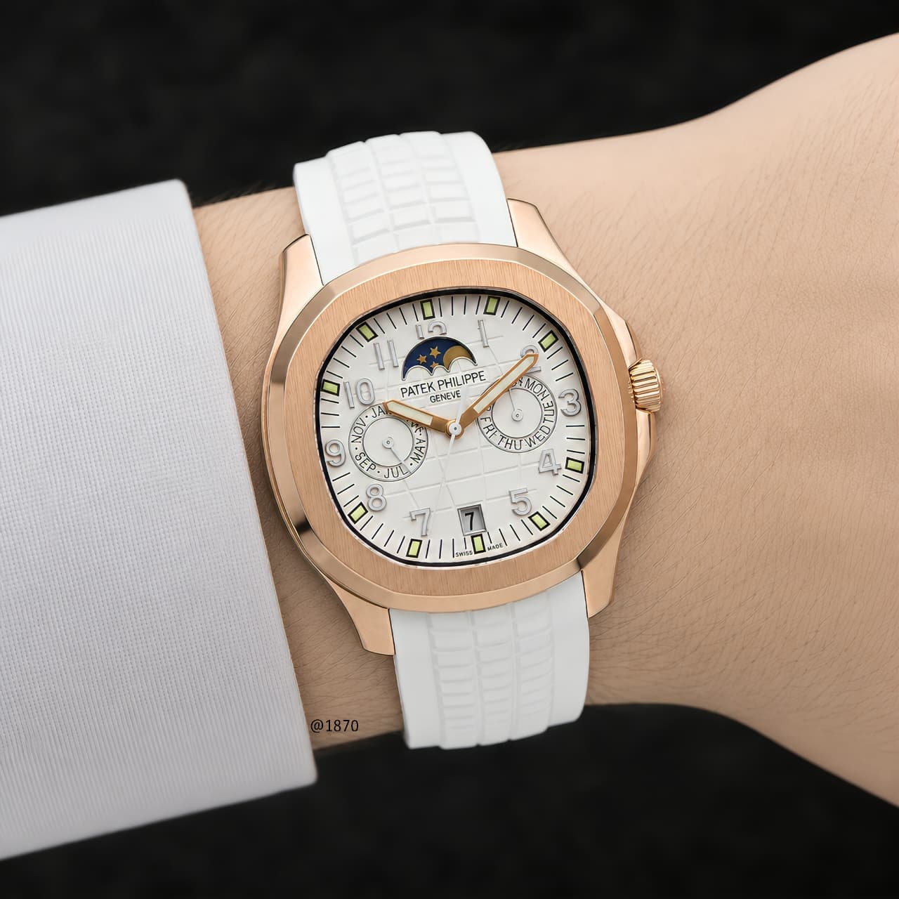 Patek Philippe Aquanaut Annual Calendar (White / Rose Gold)
