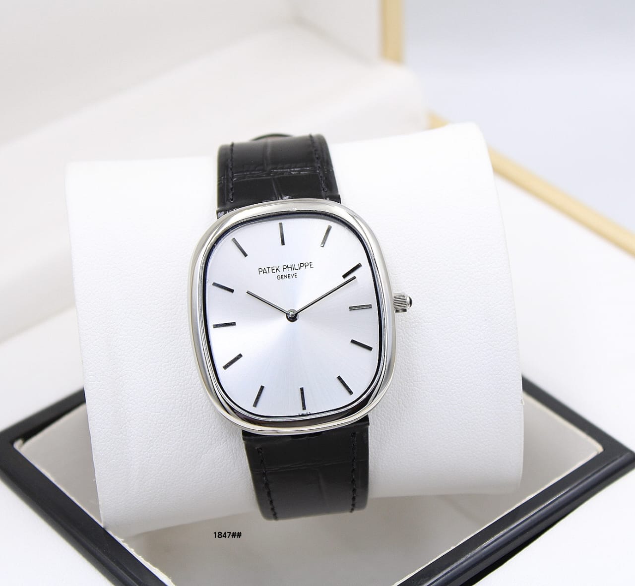 Patek Philippe Golden Ellipse Watch (Silver / Black)