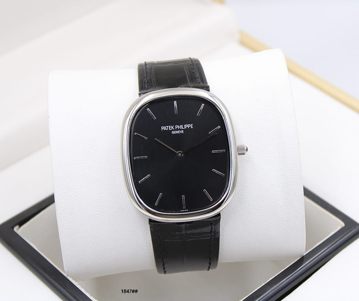 Patek Philippe Golden Ellipse Watch (Black / Silver)