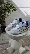 Louis Vuitton White and Blue Sneakers